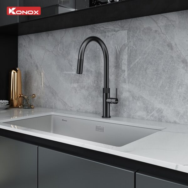 Vòi rửa bát dây rút Lasi Gun Metal