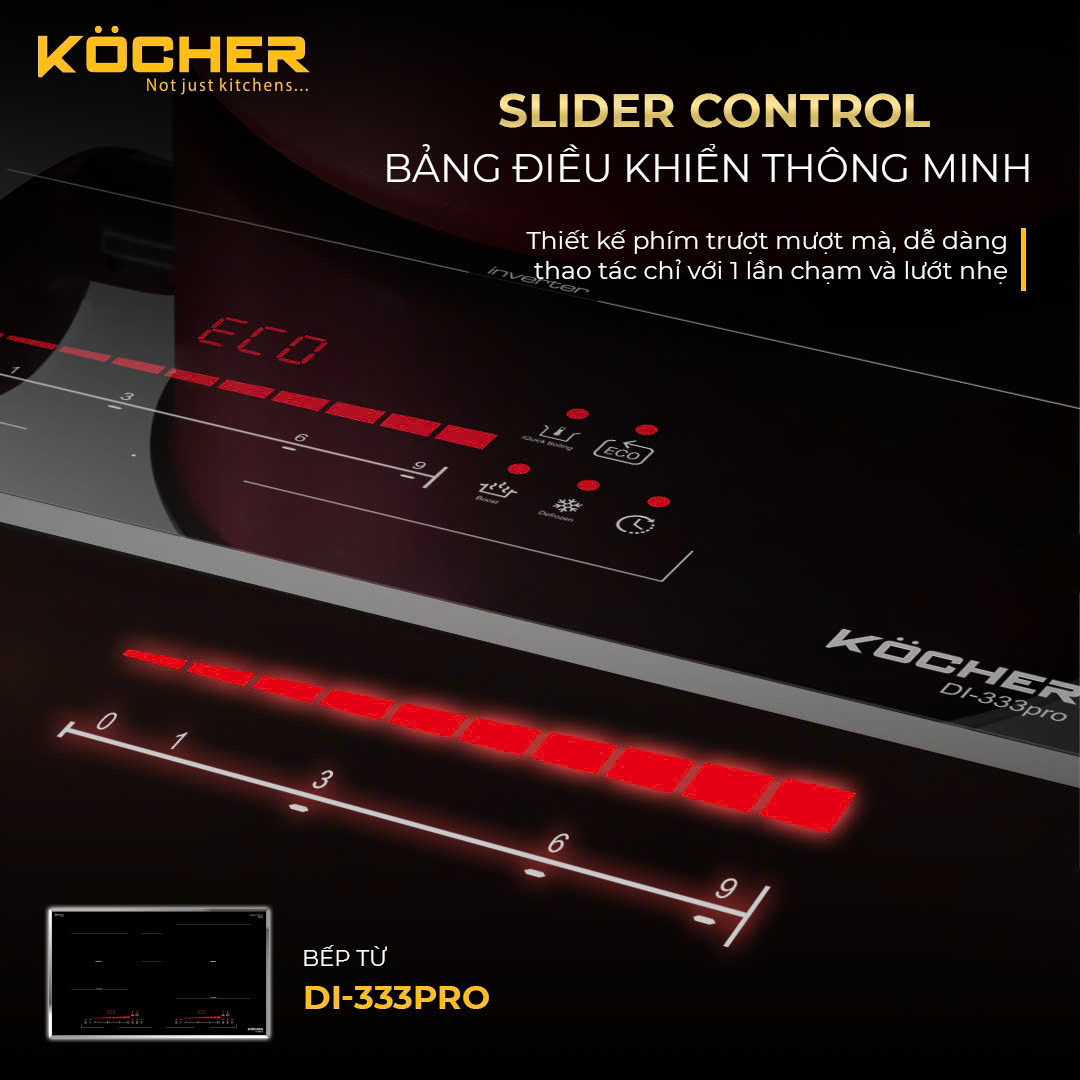 Bếp 2 từ Kocher DI 333 Pro Tặng máy hút mùi 350D