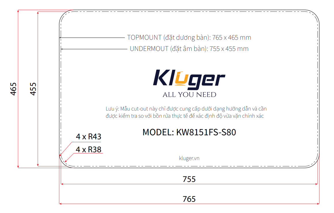 Chậu rửa bát Kluger KT8050FS – S80 Plus