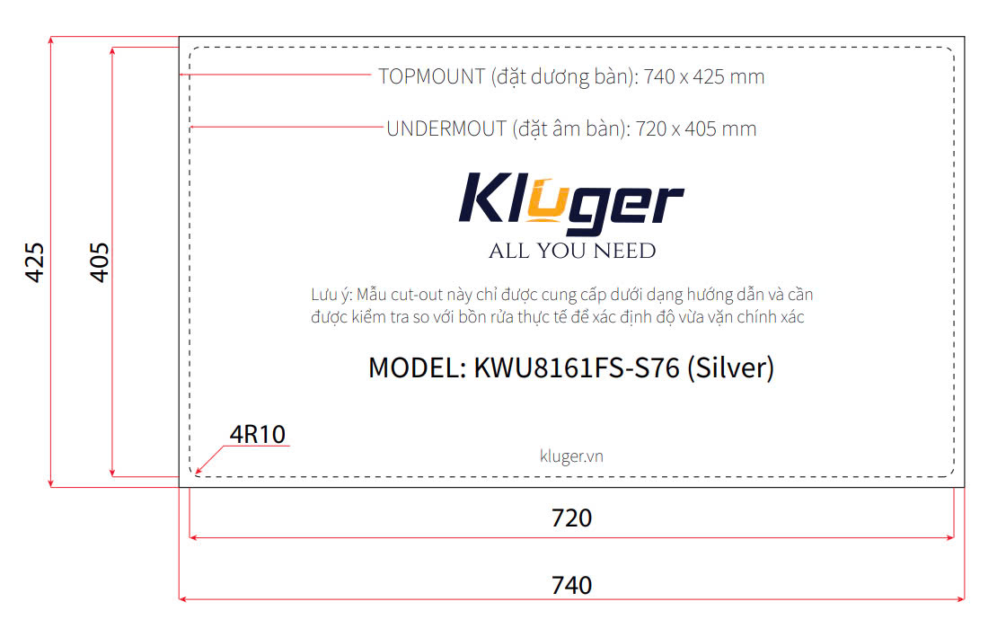 Chậu rửa bát Kluger KWU8161FS  S76 Plus