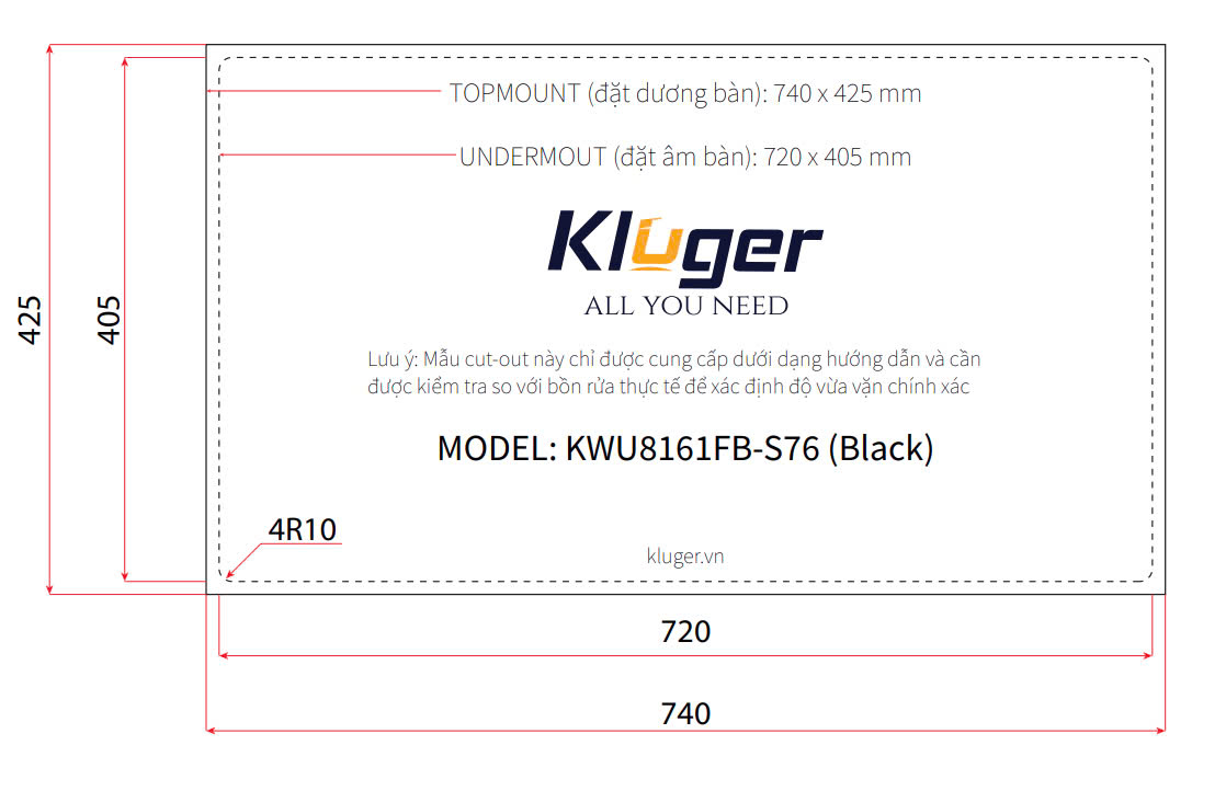 Chậu rửa bát Kluger  KWU8161FB  S76