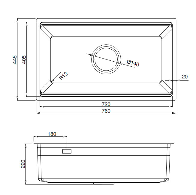 Chậu rửa bát Kluger  KWU8161FB  S76