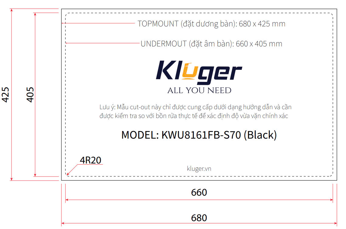 Chậu rửa bát Kluger KWU8161FB  S70