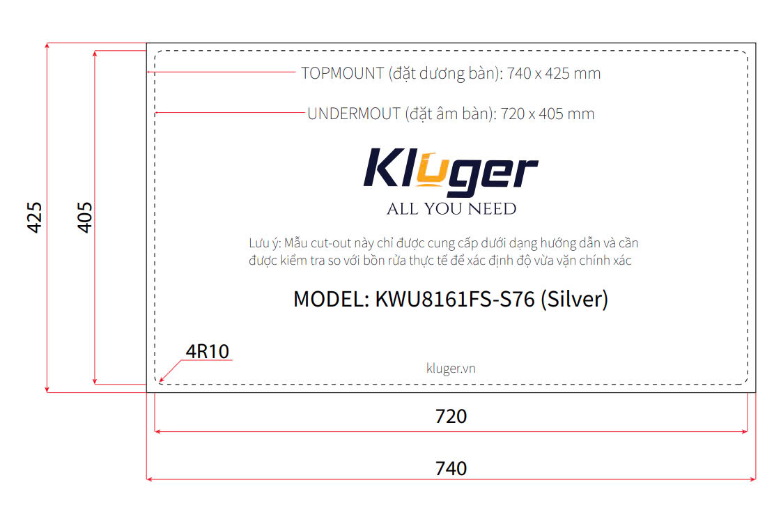 Chậu rửa bát Kluger KWU8161FS  S76