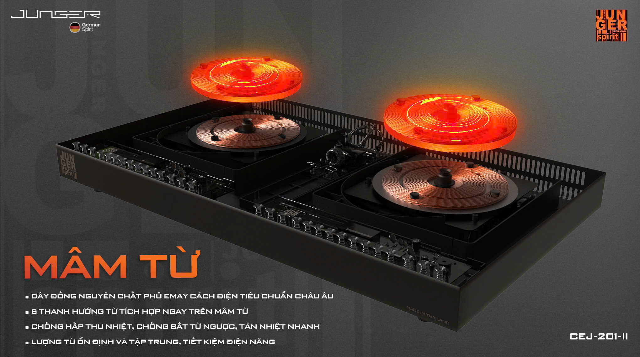 Bếp từ đôi Junger CEJ-201-II