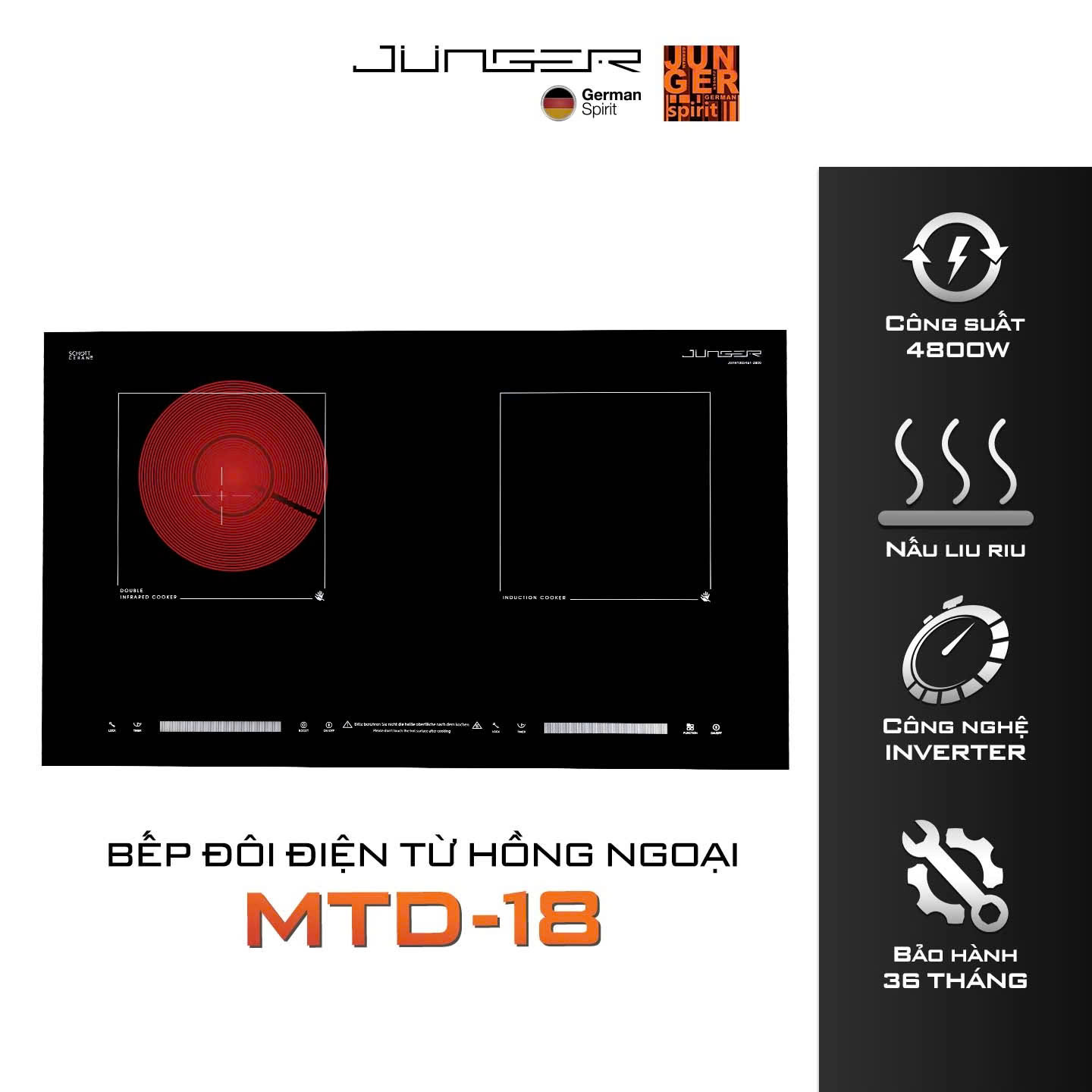 Bếp từ hồng ngoại Junger MTD-18