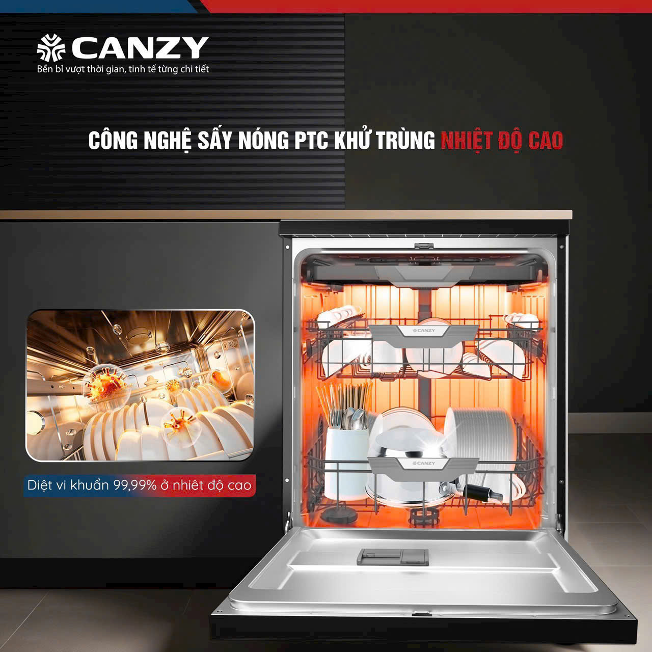 Máy Rửa Bát Canzy DGA15EU JUMBO chính hãng