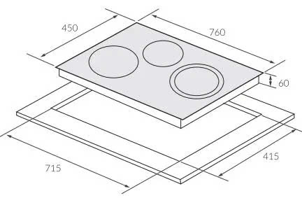 Bếp từ 3 vùng nấu EUROSUN EU-TE882G