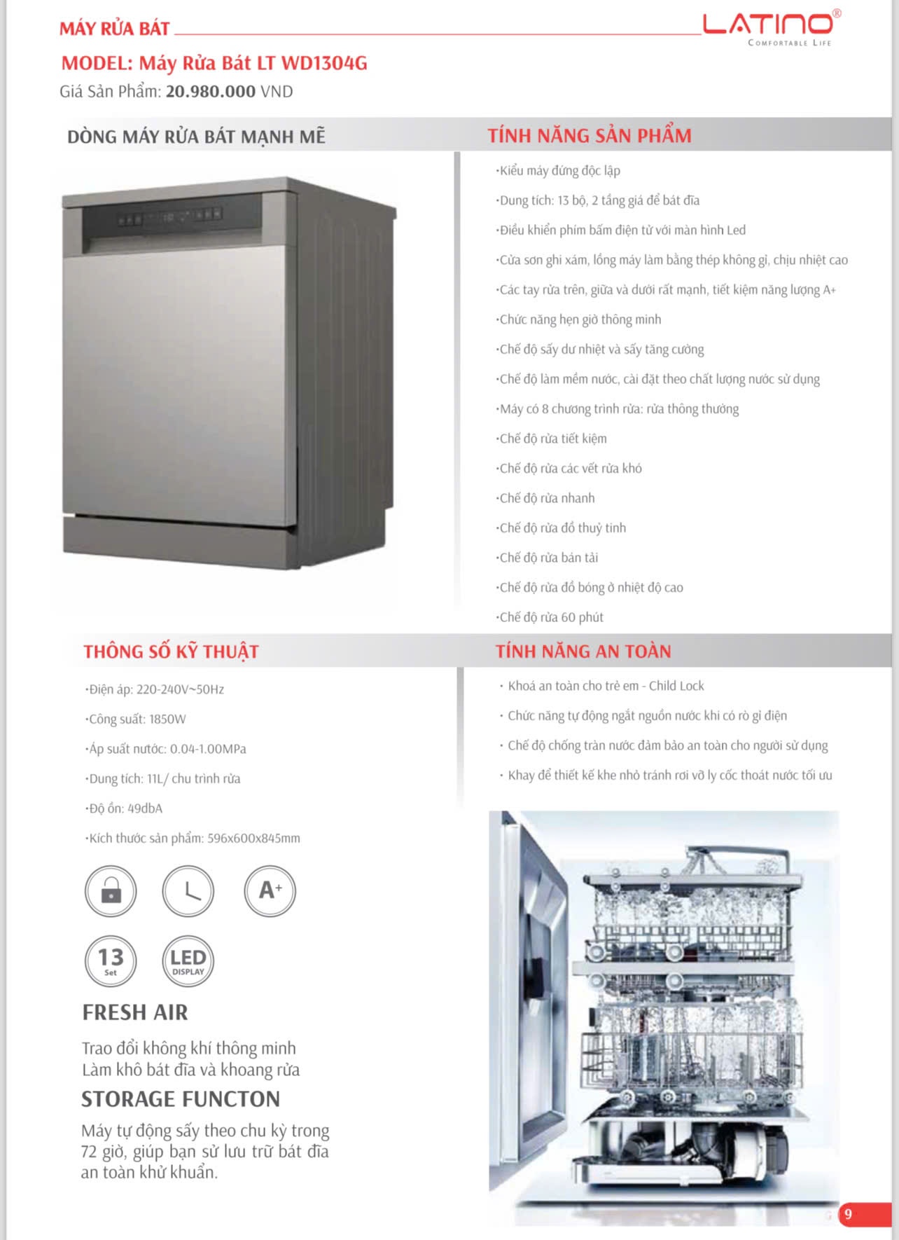 Máy Rửa Bát LATINO LT-WD1304G