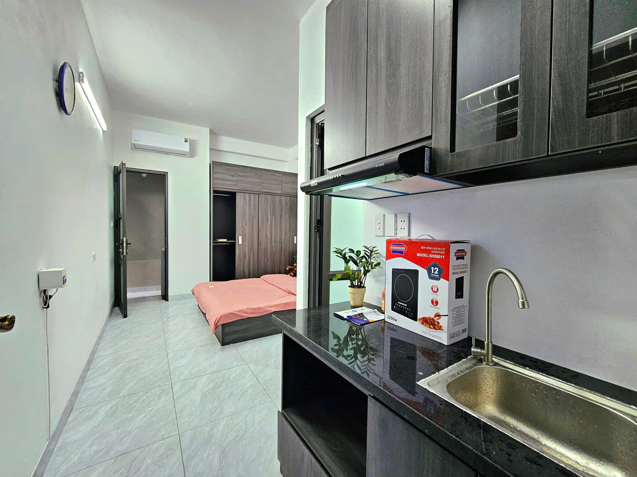 Bếp từ  , hút mùi , chậu rửa bát cho công trình , dự án , chung cư mini
