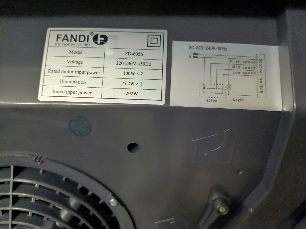 MÁY HÚT MÙI FANDI 605S/705S