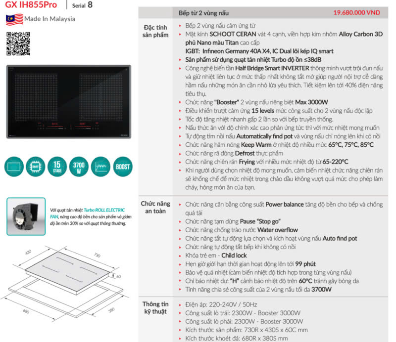 Bếp từ GrandX GX IH855 pro