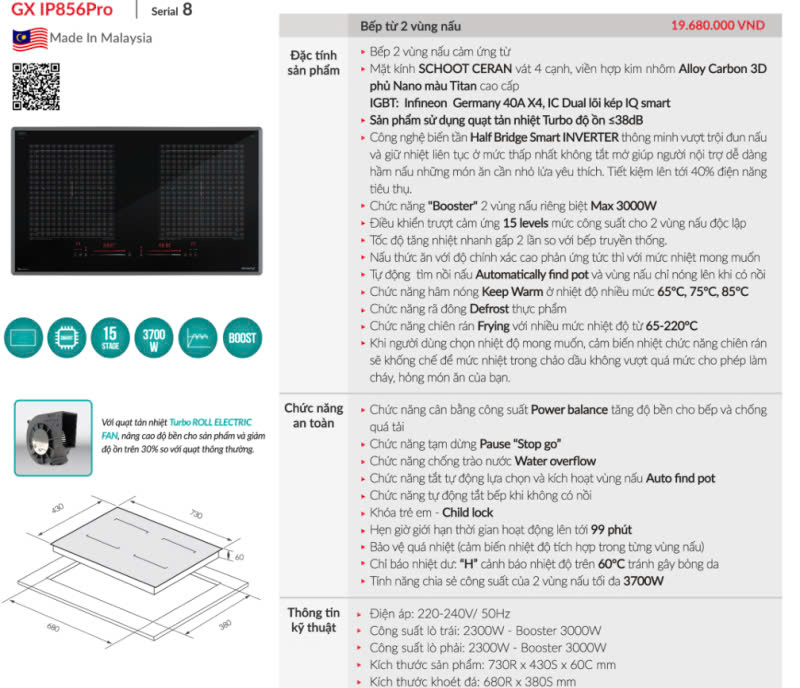 Bếp từ GrandX GX IP856 pro