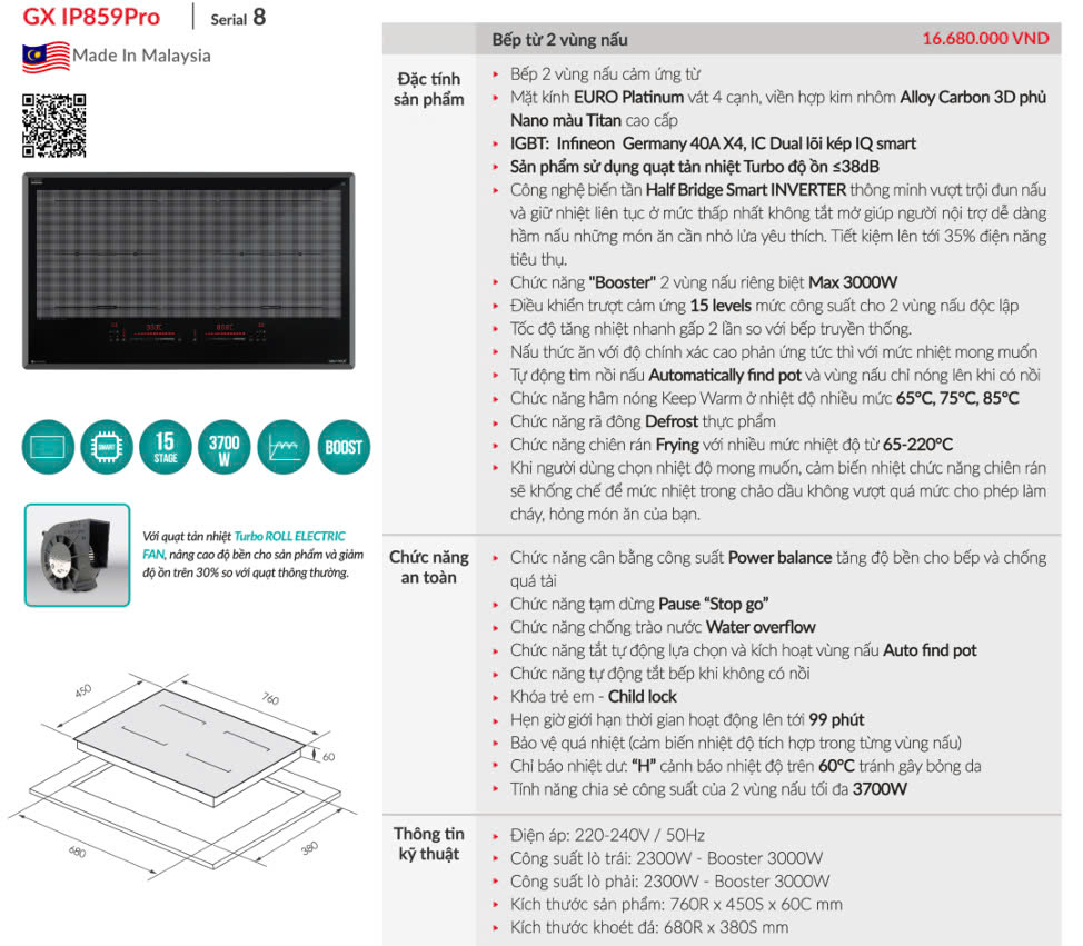 Bếp từ GrandX GX IP859 pro