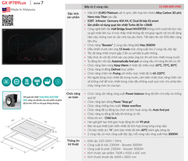 Bếp từ GrandX GX IH789 lux