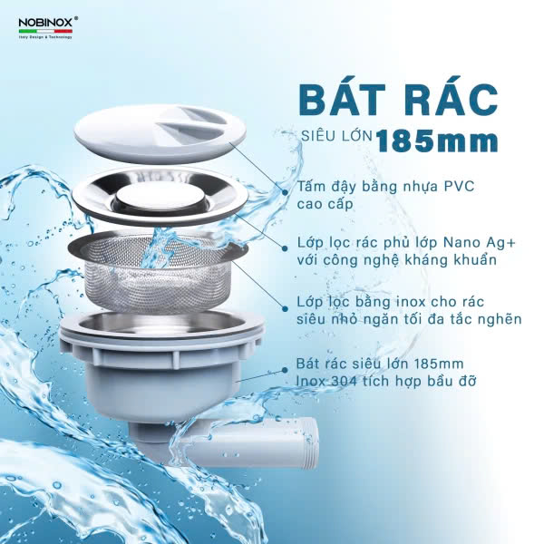Chậu rửa bát NoBiNox  NJ560D