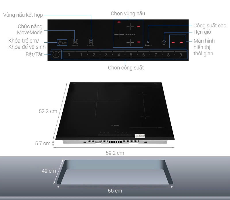 Bếp từ  Bosch  HMH.PVJ631FB1E Serie 6