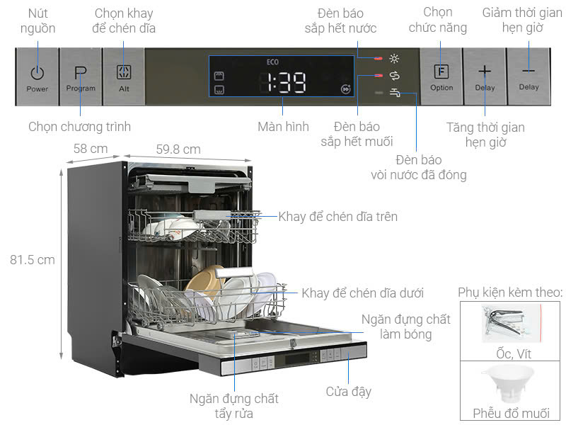 Máy Rửa Chén Độc Lập Hafele HDW-SI60AB 538.21.320