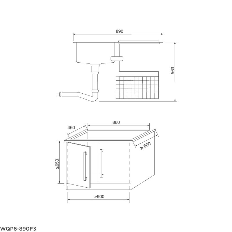 Máy rửa chén MALLOCA WQP6-890F3
