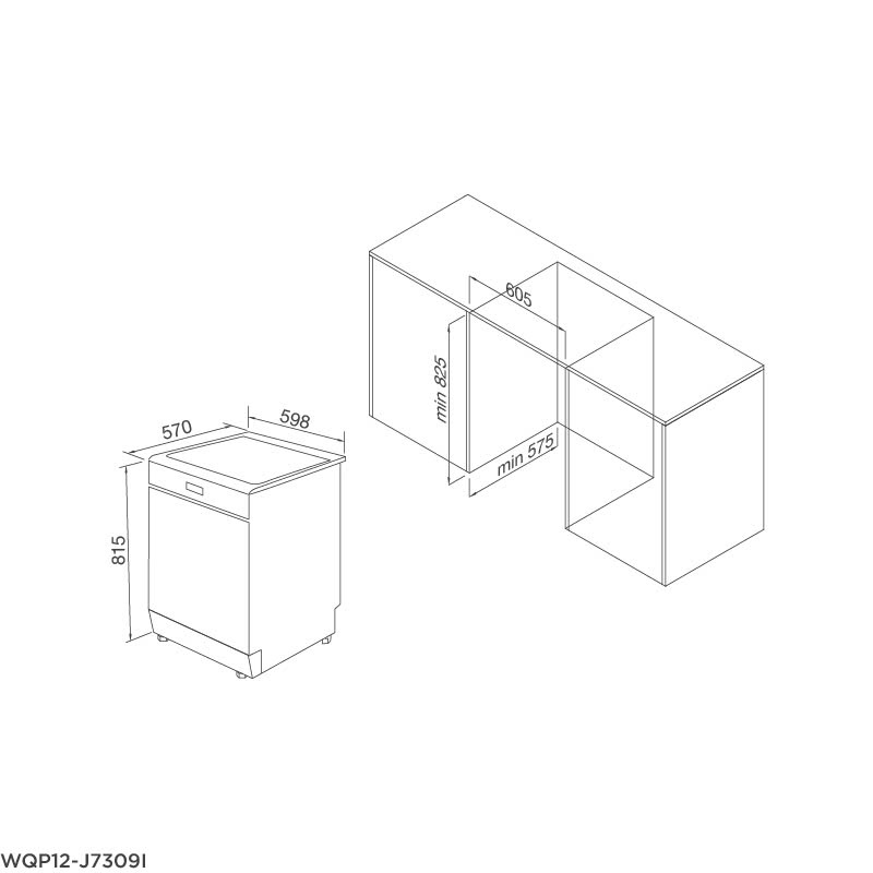 Máy rửa chén MALLOCA WQP12-J7309I