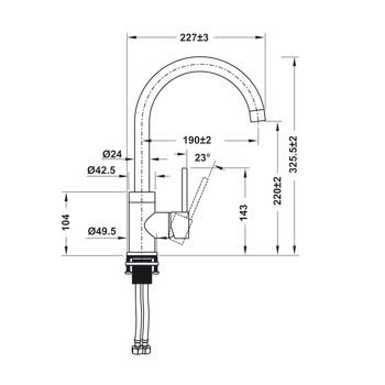 Vòi rửa bát Hafele HT21-CH1F220C