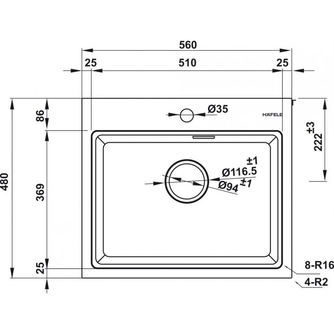 Chậu đá Hafele HS22-GEN1S60M