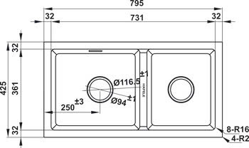 Chậu đá Hafele HS22-GEN2S90