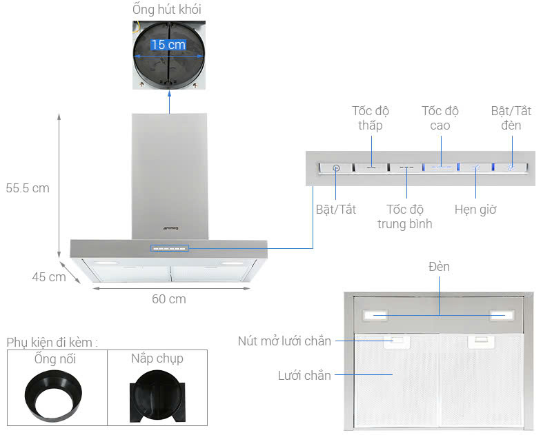 Máy hút mùi Hafele KS60XE-2  536.84.433