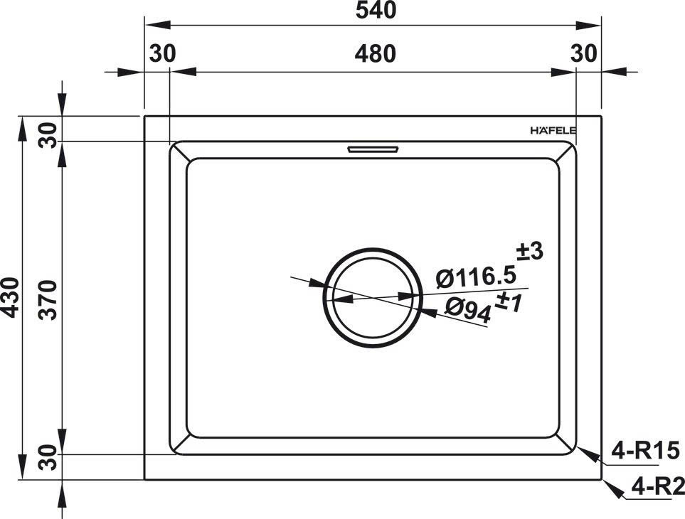 Chậu đá Hafele HS22-GEN1S60S 577.25.300