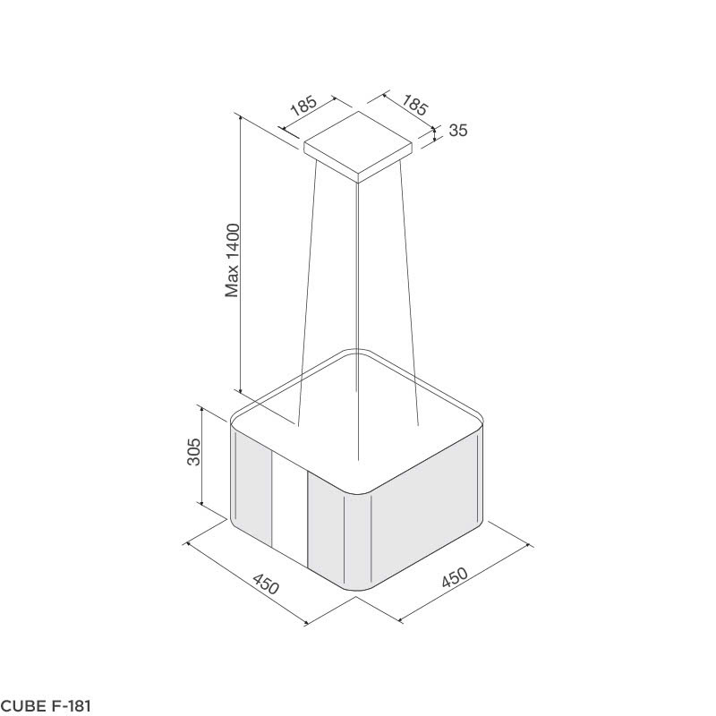 Máy hút khói, khử mùi Malloca CUBE F-181