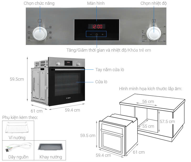 Lò nướng Bosch HBF113BR0A