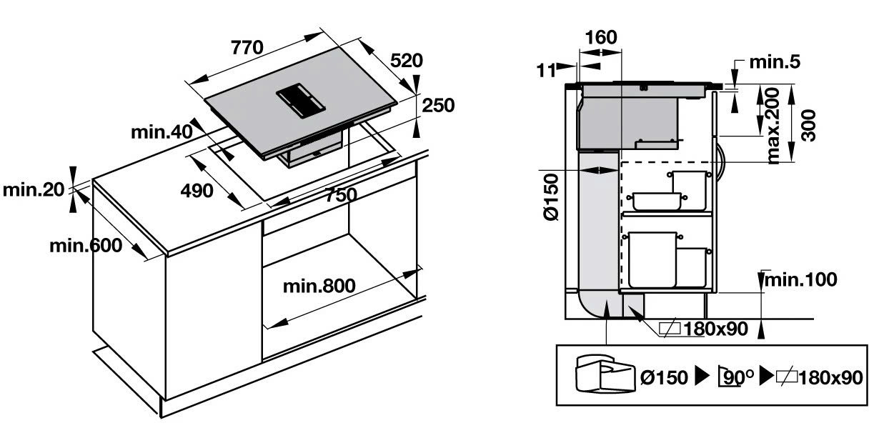 Bếp Từ Kết Hợp Máy Hút Mùi Hafele HC-IHH77D 536.61.655