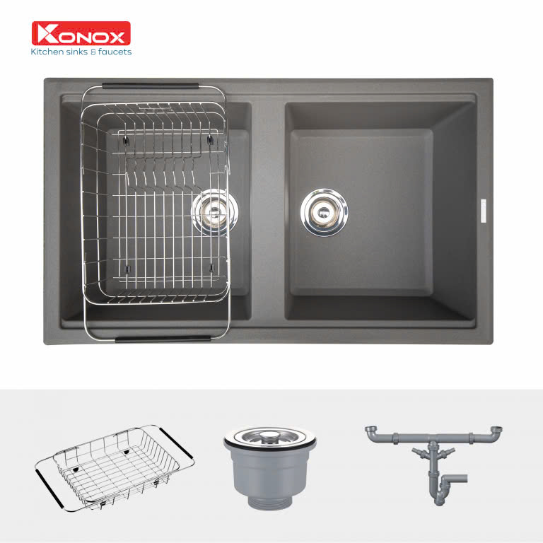 Chậu rửa bát Konox Granite Sink Phoenix Smart 860 – Grey
