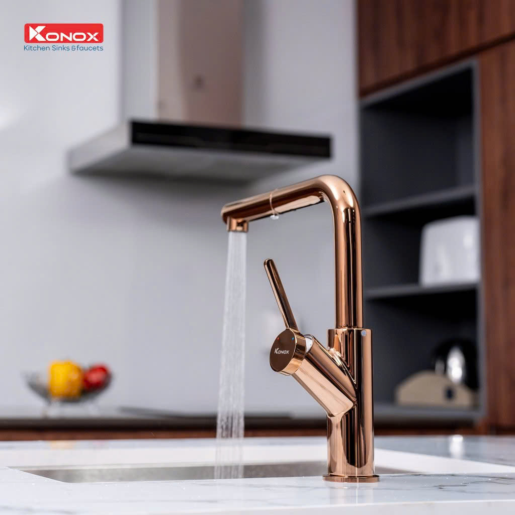 Vòi rửa bát Konox Artan Rose Gold