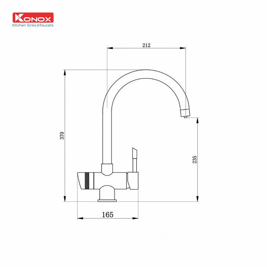 Vòi rửa bát Konox Trim-Water Chrome