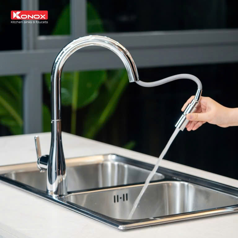 Vòi rửa bát Konox Curva Chrome