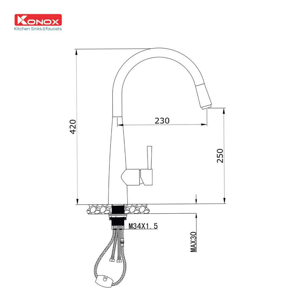 Vòi rửa bát Konox  KN1901B