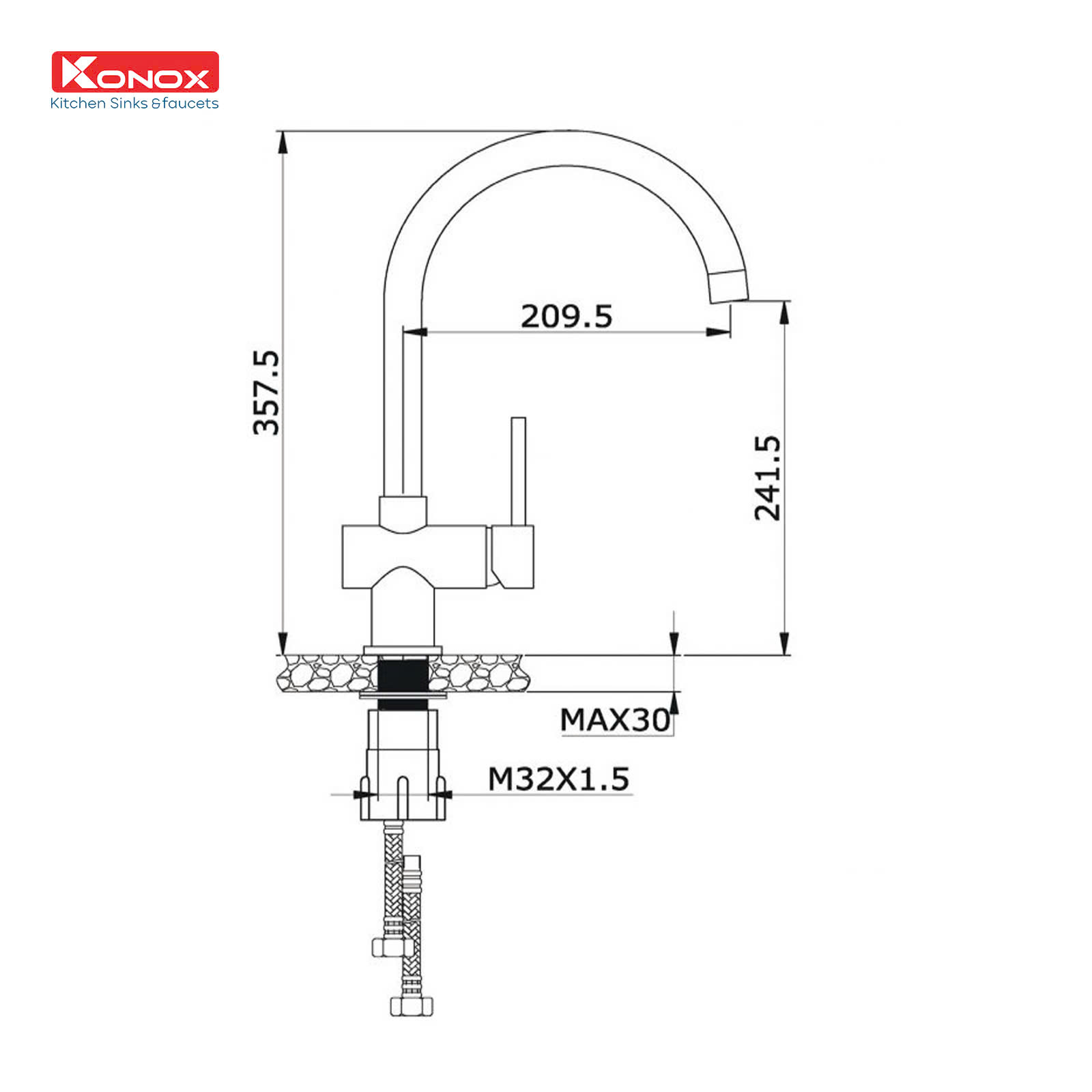 Vòi rửa bát Konox KN1206