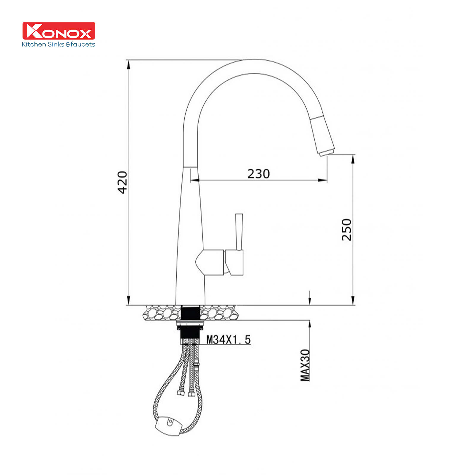Vòi rửa bát Konox KN1901C