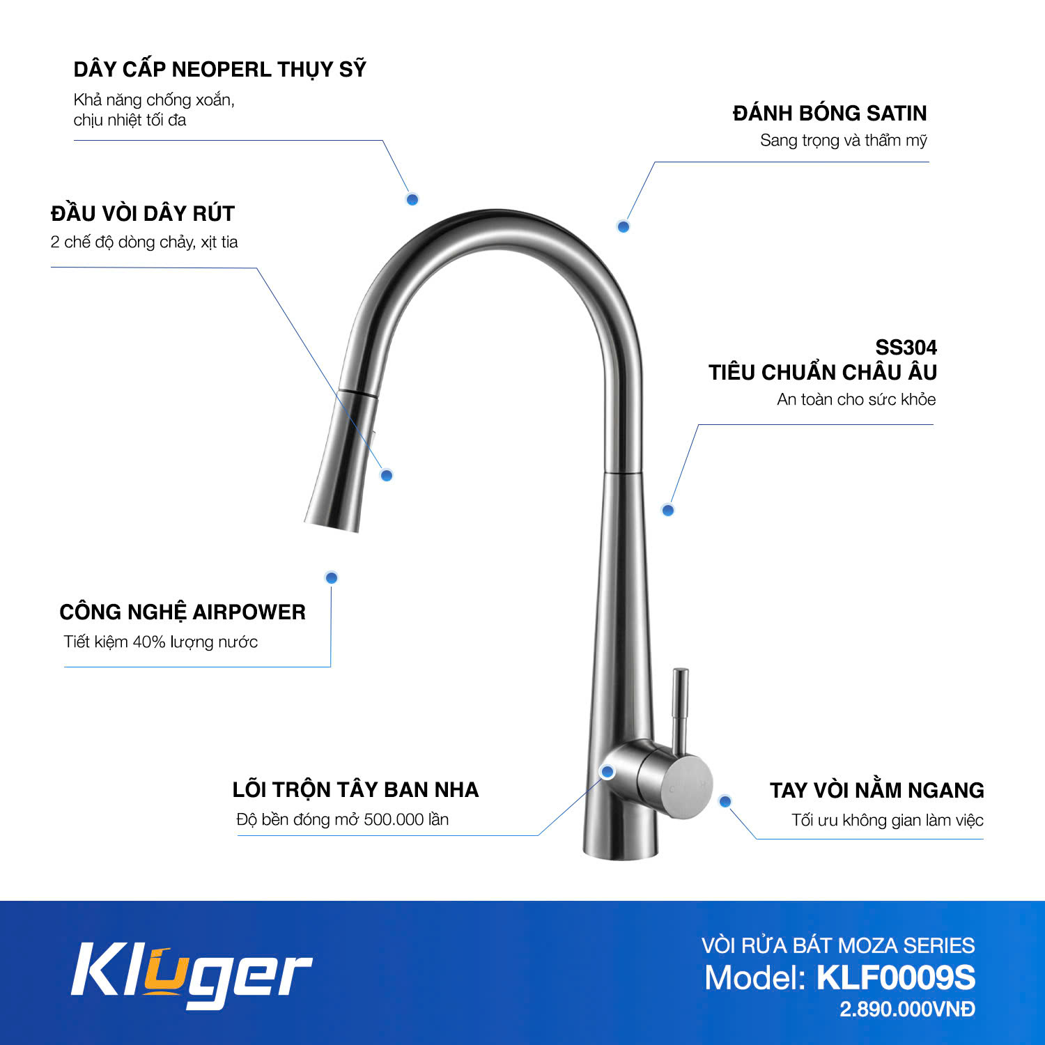 Vòi rửa bát Kluger KLF0009S