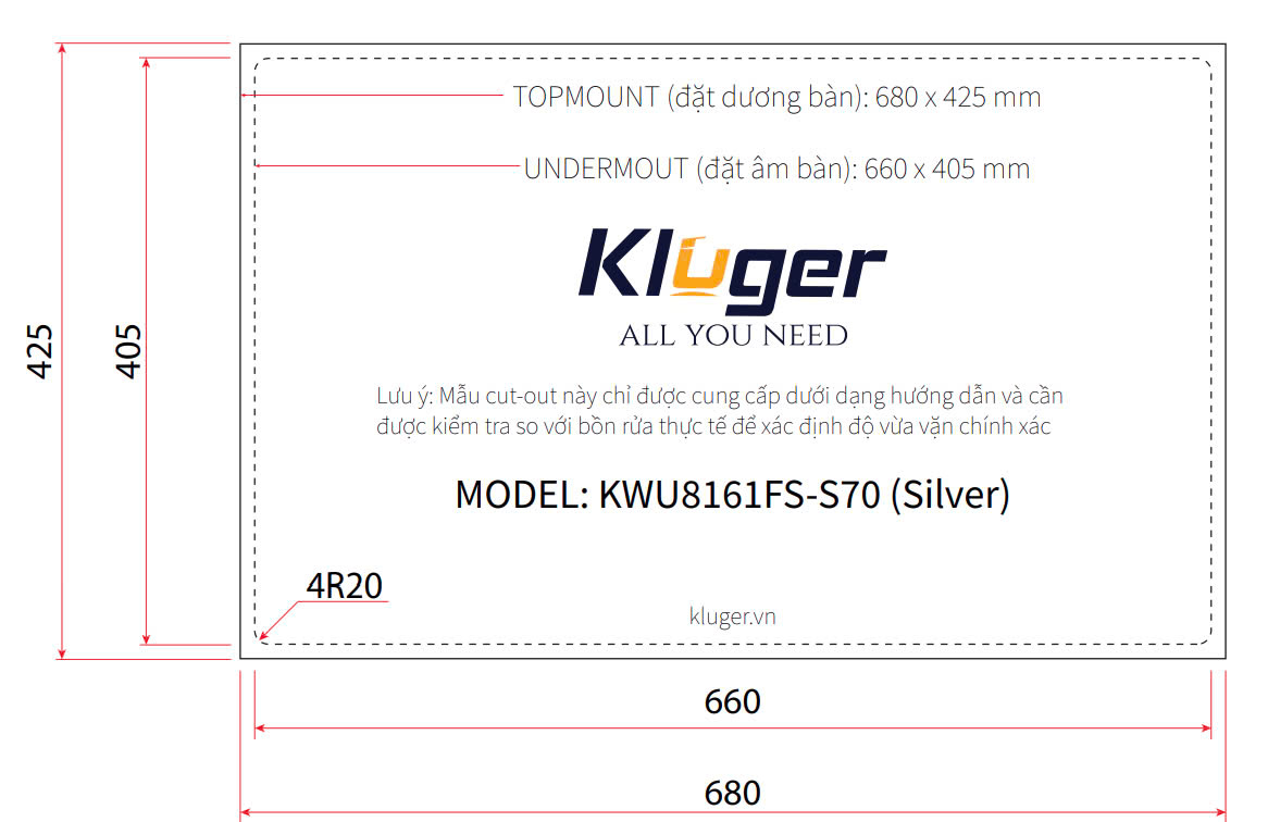 Chậu rửa bát Kluger KWU8161FS S70
