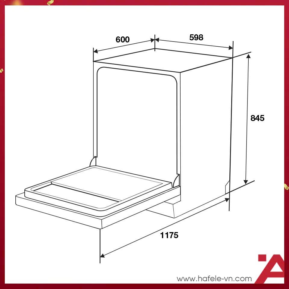 Máy Rửa Bát Độc Lập Hafele HDW-F6072B 535.29.700