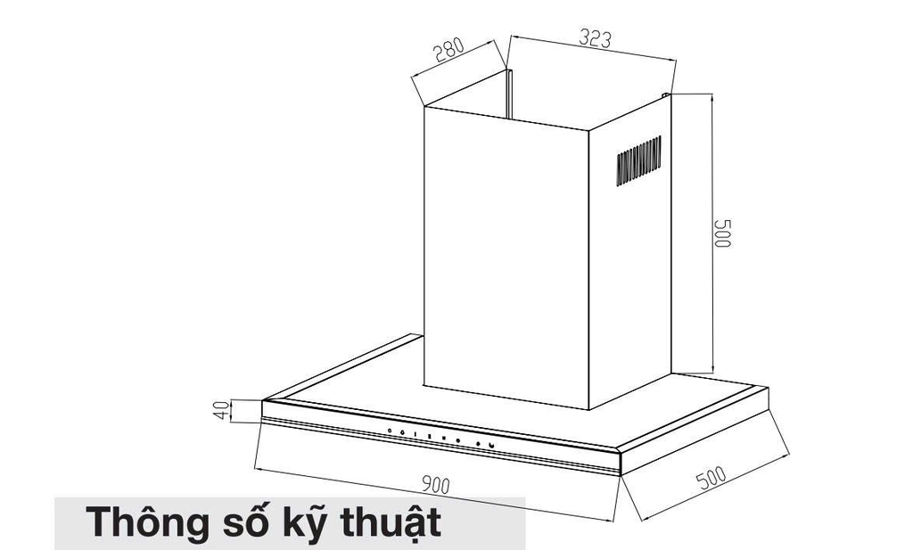 Máy hút mùi chữ T Canzy CZ TS900SS