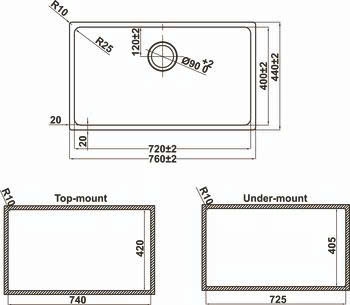CHẬU SUS Hafele SATIN R25 HS24-SSN1S-760_BR 567.24.407