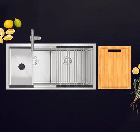 COMBO CHẬU KAFF SUS 567.94.023 & PHỤ KIỆN 567.94.057