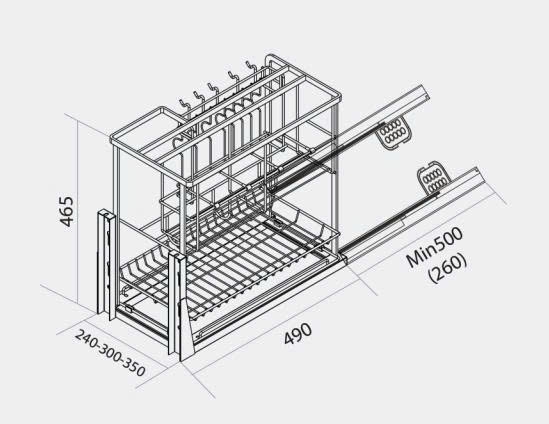 Giá gia vị nan Dẹt Canzy CZF-5003-350