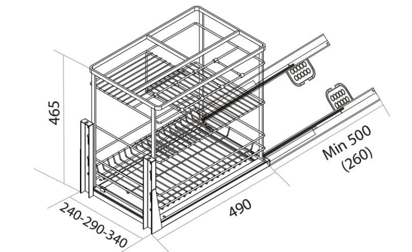 Giá gia vị & dao thớt nan dẹt Canzy CZF-5004-350