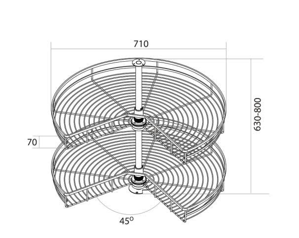 Giá xoay góc 270 độ nan Dẹt Canzy CZF-5010-800