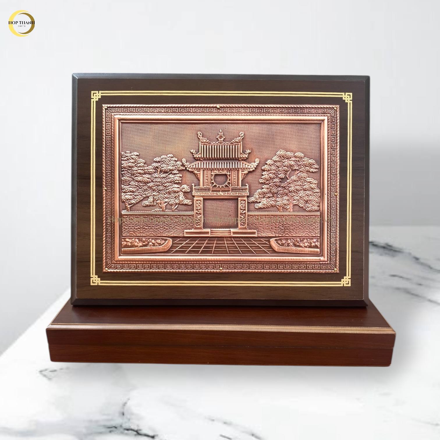 TRANH KHUÊ VĂN CÁC BẰNG ĐỒNG - TRANH QUÀ TẶNG ĐỂ BÀN (KÍCH THƯỚC 26X34CM )