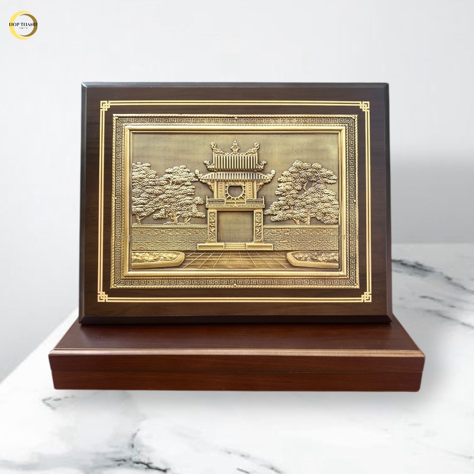 TRANH KHUÊ VĂN CÁC BẰNG ĐỒNG - TRANH QUÀ TẶNG ĐỂ BÀN (KÍCH THƯỚC 26X34CM )